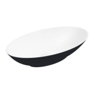 Skal Oval Wash Basin 600mm x 350mm White Black