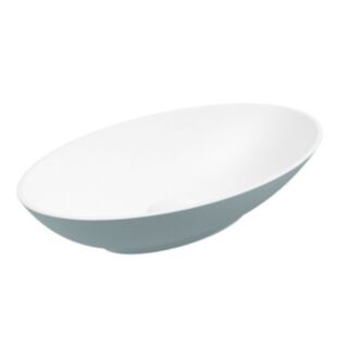 Skal Oval Wash Basin 600mm x 350mm White Coral Green