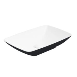 Skal Rectangle Wash Basin 600mm x 400mm White Black