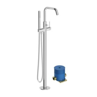 Alita Floor Standing Bath Shower Mixer Tap Chrome