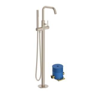 Alita Floor Standing Bath Shower Mixer Tap Brushed Nickel