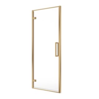 Aspect Hinged Shower Door Brushed Gold 900mm