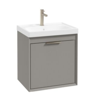 Fjord 500mm Wall Hung 2 Drawer Vanity Unit Matt Khaki Brushed Nickel Handle