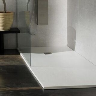 Solid Soft Shower Tray Square Drain 900mm x 1600mm White