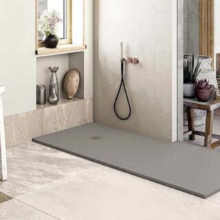 Solid Soft Shower Tray Square Drain 1000mm x 2060mm Grey