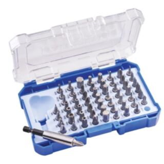 Faithfull Chrome Vanadium Security Screwdriver Bit Set - 61 Piece