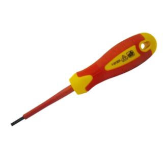 Faithfull Soft Grip VDE Screwdriver Parallel Slotted Tip 4.0 x 100mm