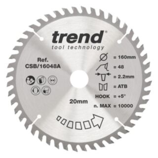 Trend Wood Circular Saw Blade 160mm x 20mm x 48T