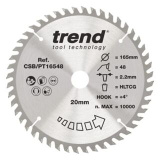 Trend Laminate/HPL Circular Saw Blade 165mm x 20mm x 48T