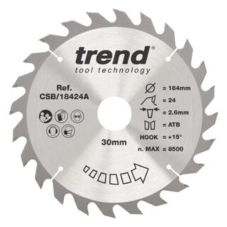 Trend Wood Circular Saw Blade 184mm x 30mm x 24T