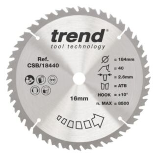 Trend Wood Circular Saw Blade 184mm x 16mm x 40T