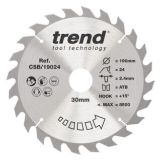 Trend Wood Circular Saw Blade 190mm x 30mm x 24T