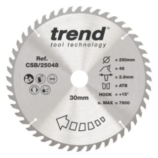 Trend Wood Circular Saw Blade 250mm x 30mm x 48T