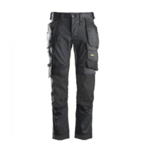 Snickers 6241 AllroundWork Stretch Trousers Holster Pockets Steel Grey/Black