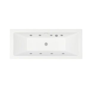 Cubo Double Ended 8 Chrome Jet Whirlpool Bath White 1700mm x 700mm
