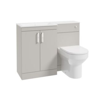 Corta 1100mm LH Combination Two Door Unit Morning Mist-Chrome Handles