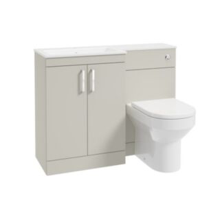 Corta 1100mm LH Combination Two Door Unit Whispering Willow-Chrome Handles