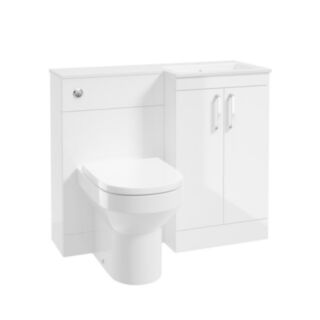 Corta 1000mm RH Combination Two Door Unit Gloss White-Chrome Handles