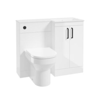 Corta 1000mm RH Combination Two Door Unit Gloss White-Black Handles