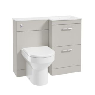 Corta 1000mm RH Combination Two Drawer Unit Morning Mist-Chrome Handles