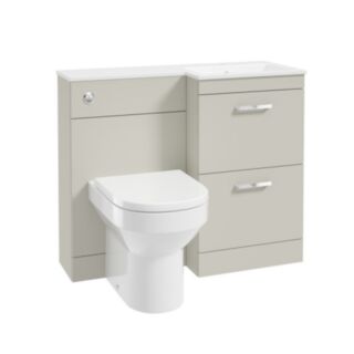 Corta 1000mm RH Combination Two Drawer Unit Whispering Willow-Chrome Handles