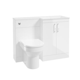 Corta 1100mm RH Combination Two Door Unit Gloss White-Chrome Handles