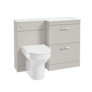 Corta 1100mm RH Combination Two Drawer Unit Morning Mist-Chrome Handles