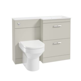 Corta 1100mm RH Combination Two Drawer Unit Whispering Willow-Chrome Handles