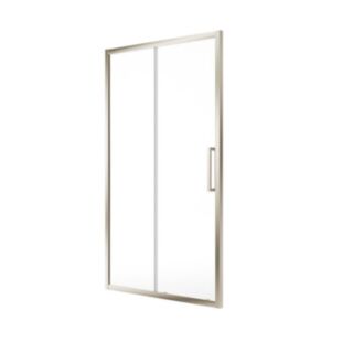 Aspect Sliding Shower Door 1800mm Brushed Nickel