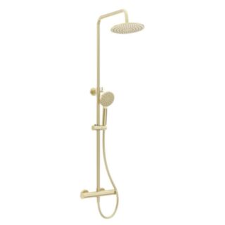 Urban Round Thermostatic Shower Kit Brushed Gold