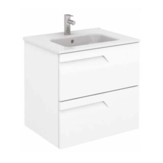 Brava Wall Hung 600mm 2 Drawer Vanity Unit Gloss White