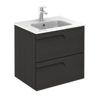 Brava Wall Hung 600mm 2 Drawer Vanity Unit Nature Grey