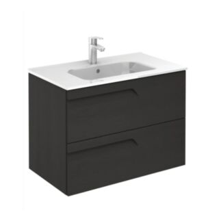 Brava Wall Hung 800mm 2 Drawer Vanity Unit Nature Grey