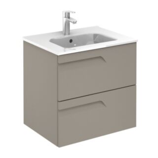 Brava Wall Hung 600mm 2 Drawer Vanity Unit Smokey Matt