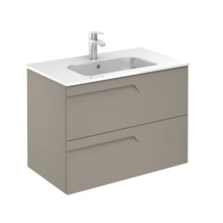 Brava Wall Hung 800mm 2 Drawer Vanity Unit Smokey Matt