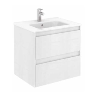 Dijon Wall Hung 600mm 2 Drawer Vanity Unit Gloss White