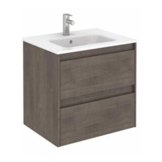 Dijon Wall Hung 600mm 2 Drawer Vanity Unit Samara Ash