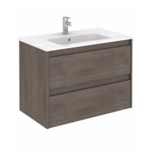 Dijon Wall Hung 800mm 2 Drawer Vanity Unit Samara Ash