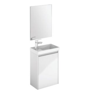 Dijon Wall Hung 450mm 1 Door Cloakroom Vanity Unit Gloss White