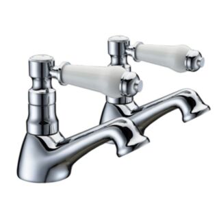 Traditional Lever Basin Taps Chrome