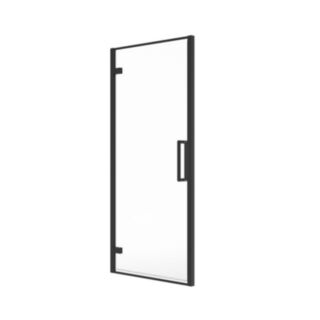 Aspect Hinged Shower Door Matt Black 900mm