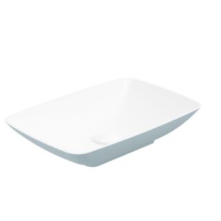 Skal Rectangle Wash Basin 600mm x 400mm White Morning Sky Blue