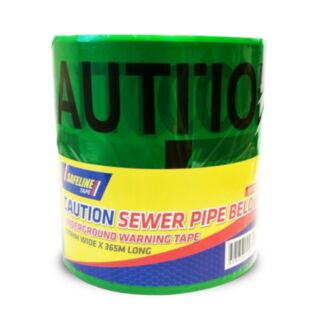 Safeline Caution Sewer Pipe Below Green Warning Tape