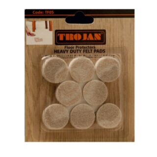 Trojan 1 Round Heavy Duty Felt Pads 16 Pack
