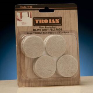 Trojan 1 1/2 Round Heavy Duty Felt Pads 8 Pack