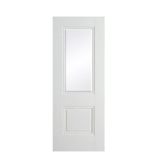Doras Arnhem White Clear Bevelled Glass Door All Sizes