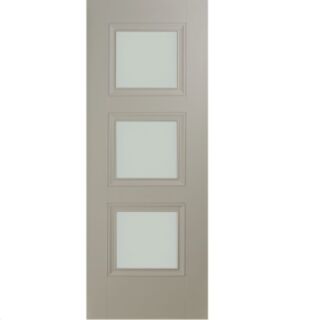 Doras Vienna 3 Lite Silk Grey Opal Laminate Glass Door All Sizes