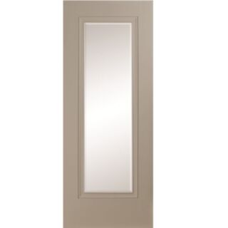 Doras Prague 1 Lite Silk Grey Clear Bevelled Glass Door All Sizes