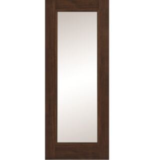 Doras Daiken Walnut 1 Lite Clear Glass Door All Sizes