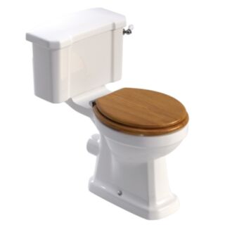 Westbury Close Coupled Toilet - Oak MDF Seat